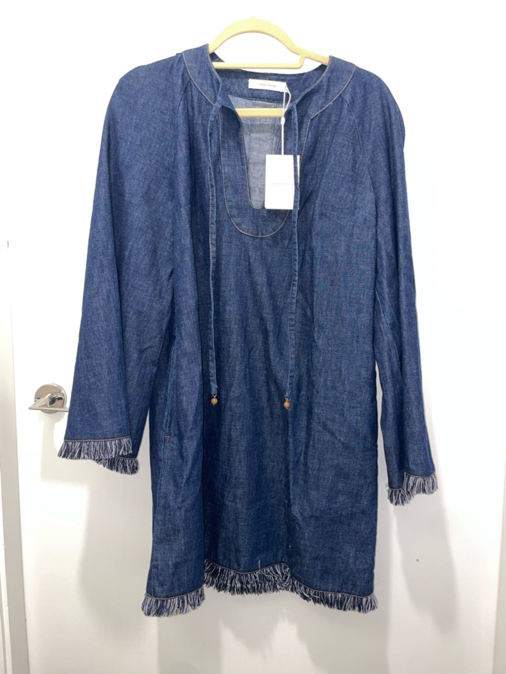 NWT Zimmermann Rhiannon Fringe Denim Dress Size US6 - Picture 3 of 4